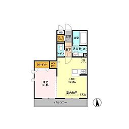 ゼピュロス学園の森　K 3階1LDKの間取り