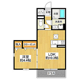 Ｍａｒｕｅｉ　Ｈｉｌｌｓ 2階1LDKの間取り