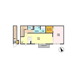 キュート 1LDKの間取図画像
