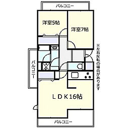 ASSET春日B 2LDKの間取図画像