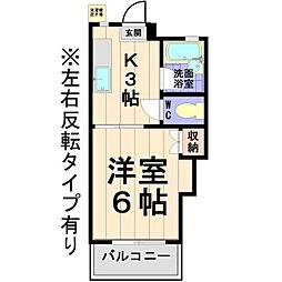 メゾーメルベイユ 1Kの間取図画像