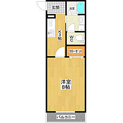 メゾン・アルエット 1Kの間取図画像