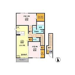 エルクルーズ 2LDKの間取図画像