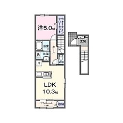 シエル エトワール II 1LDKの間取図画像
