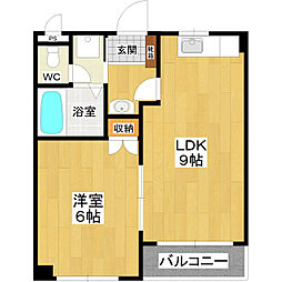 シャトーアスナロ 1LDKの間取図画像