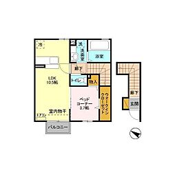 ヴァルール吾妻 1LDKの間取図画像
