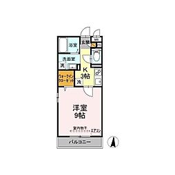 パークヒル櫻山2 1Kの間取図画像