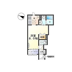 ココリスタ(CocoLista) 1Kの間取図画像