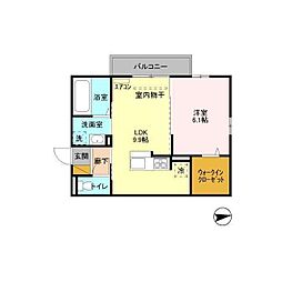 AlwaysFriendly学園南 1LDKの間取図画像