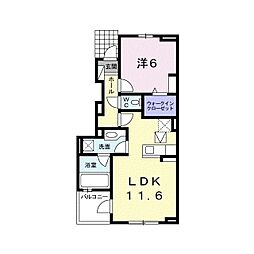 オーロラ要C 1LDKの間取図画像