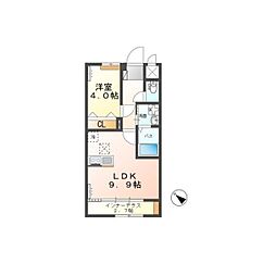 グラティテュード・Ｋ 1階1LDKの間取り