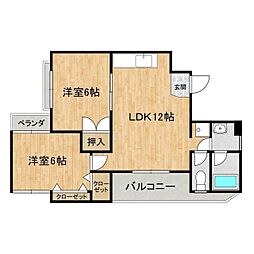 レストプレイス筑波 2LDKの間取図画像