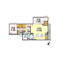 ベルグランデ 2LDKの間取図画像