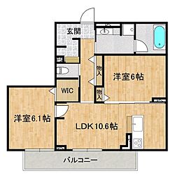 仮称)D-Room稲荷前 2LDKの間取図画像