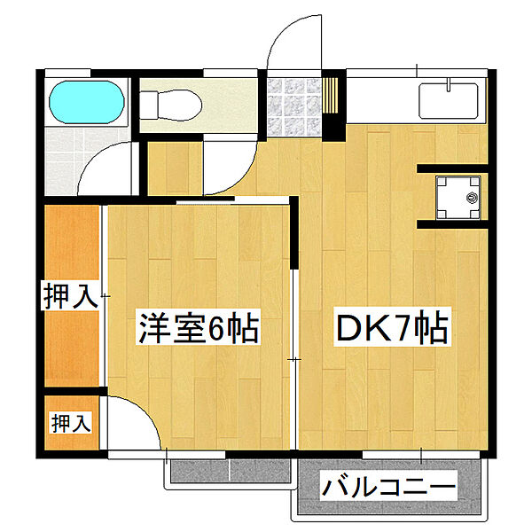 シティハイム フジヤマ 102｜茨城県牛久市南2丁目(賃貸アパート1DK・1階・29.00㎡)の写真 その2