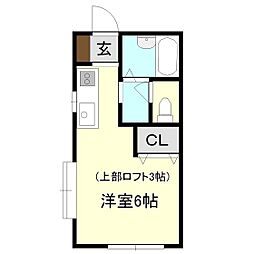 ウッディパレス刈谷 1Kの間取図画像