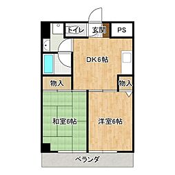 カームクリークT 2DKの間取図画像