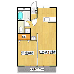 ヴェイル牛久C 1LDKの間取図画像