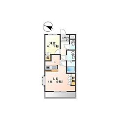 AUTHOR千草1 1LDKの間取図画像