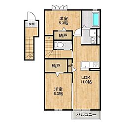 スマイルハウス 2LDKの間取図画像