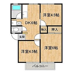 アーバンヒルA 3DKの間取図画像