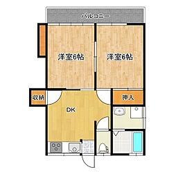 コーポモーリ 2DKの間取図画像