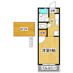 ピアランスアミ 1Kの間取図画像