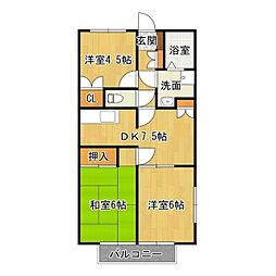 サマックス・サンセールA 3DKの間取図画像