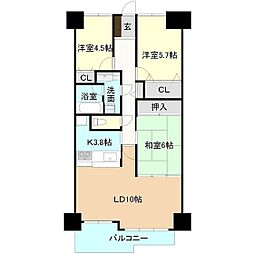 シャルマンコーポ土浦 3LDKの間取図画像