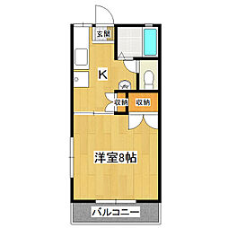 プリマヴェラ 1Kの間取図画像