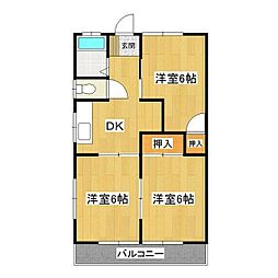 パークハイツ 3DKの間取図画像