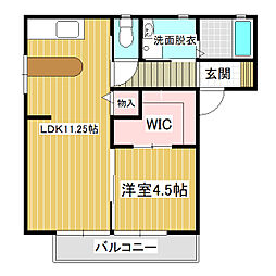 ヒルサイドテラスB 1LDKの間取図画像