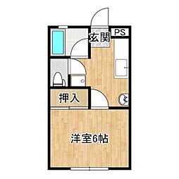 ラ・パルフェ 1Kの間取図画像