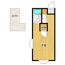 マリオン野原 1Kの間取図画像