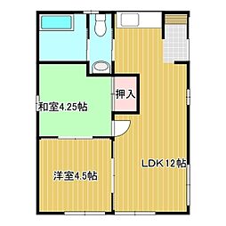 コーポすみれ 1階2LDKの間取り