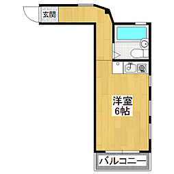 アークエステート25・26 2階1Kの間取り