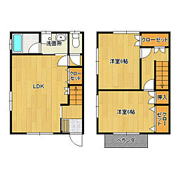 メゾンドおがわ 2階2LDKの間取り