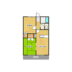 ガーデンパレスA 2LDKの間取図画像