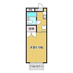 カームビラC 1Kの間取図画像