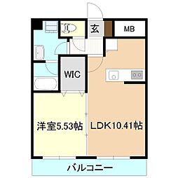 つくばエクスプレス みらい平駅 徒歩1分の賃貸マンション 5階1LDKの間取り