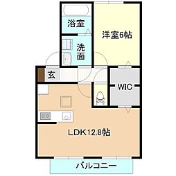 エクレールB 1LDKの間取図画像