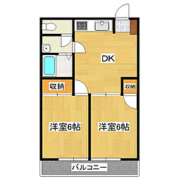 菅生ハイツ 2DKの間取図画像