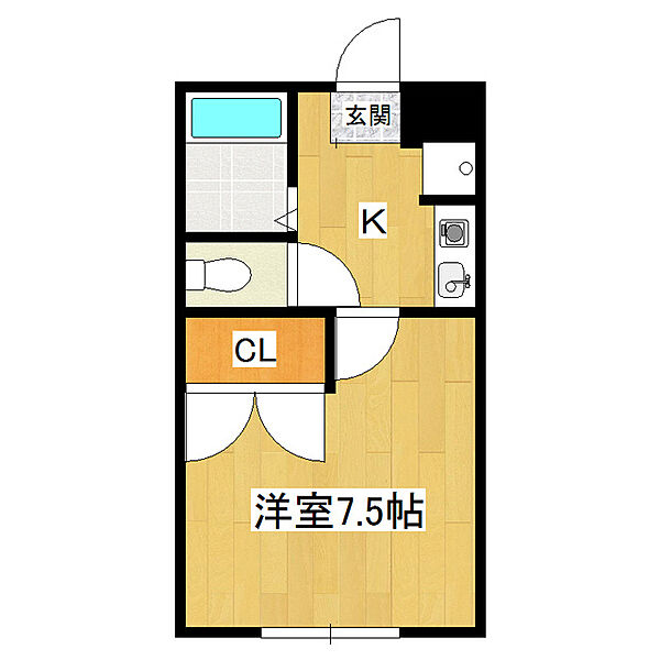 CHEZ-NOUS 103｜茨城県つくばみらい市絹の台1丁目(賃貸アパート1K・2階・23.18㎡)の写真 その2
