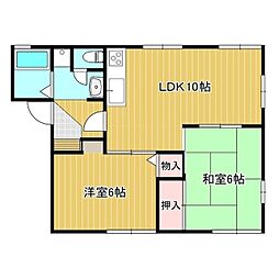 メゾンドルビコン 2LDKの間取図画像