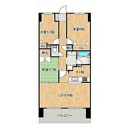 レヴィールひたち野フロントステージ1番街 13階3LDKの間取り