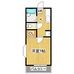コーポみらいパート2 1Kの間取図画像