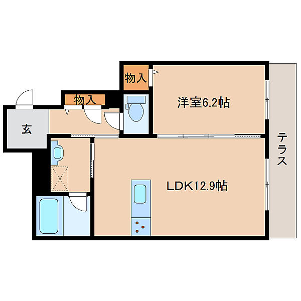 奈良県大和高田市片塩町(賃貸マンション1LDK・1階・47.15㎡)の写真 その2