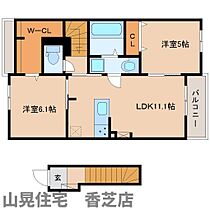 ヴィオラパッソVIII 205 ｜ 奈良県香芝市狐井（賃貸アパート2LDK・2階・57.54㎡） その2