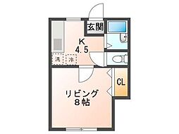 ハイツ陽明 1Kの間取図画像