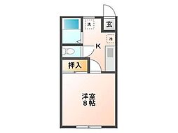 ルミナス三浦2 1Kの間取図画像